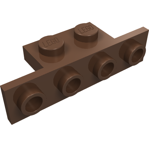 Bracket 1 x 2 - 1 x 4 [Square Corners] (Brown)