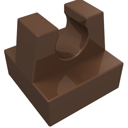 Tile Special 1 x 1 with Clip and Straight Tips (Brown)
