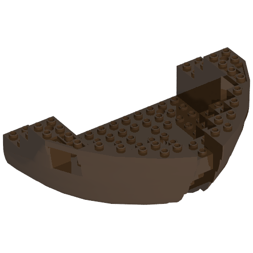 Boat Hull Section, Large Bow 12 x 16 x 5 1/3 Red Top [Complete Assembly] (Brown)