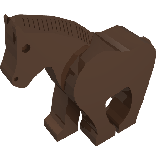Animal, Horse / Pony, Fixed Head (Brown)