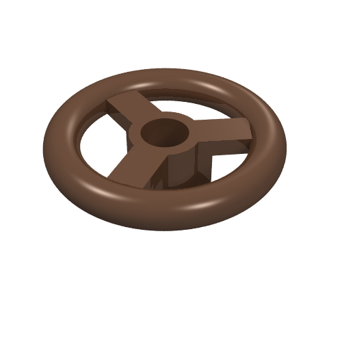 Steering Wheel Small, 2 x 2 (Brown)