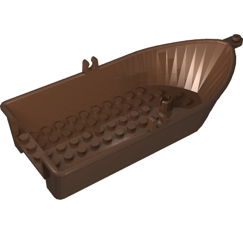 Boat / Rowing Boat 18 x 8 x 2 1/3 with Oarlocks (Brown)