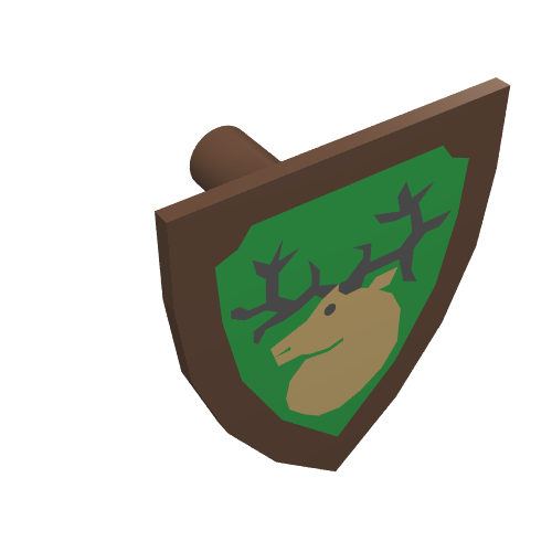 Shield Triangular with Forestmen Deer Head Print (Brown)
