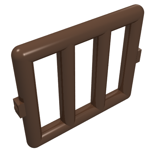 Bar 1 x 4 x 3 Window [Side Tabs] (Brown)