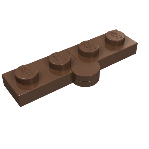 Hinge Plate 1 x 4 Swivel Top / Base - Solid Clip [Complete Assembly] (Brown)