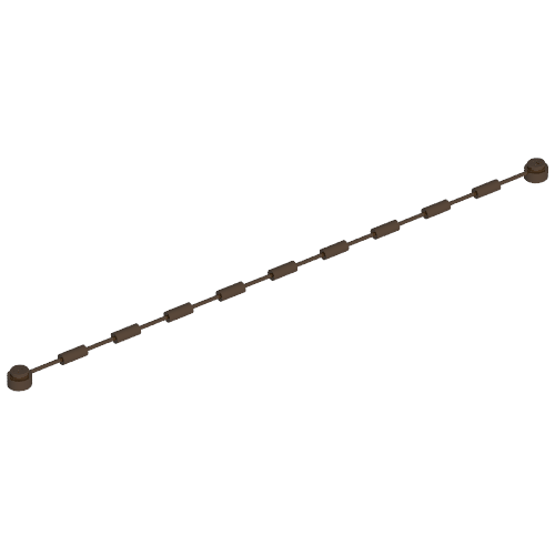 String with End Studs and Minifig Grips 21L (Brown)