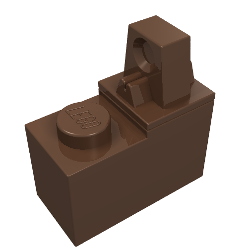 Hinge Brick 1 x 2 Locking with Single Finger On Top (Brown)