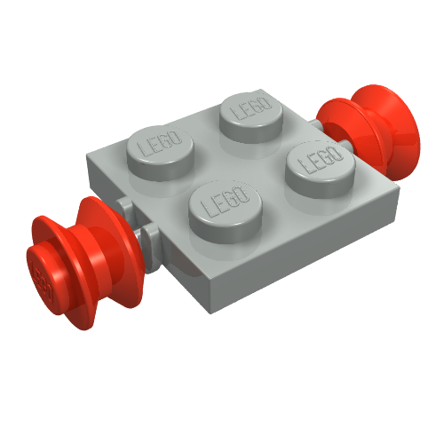 Plate Special 2 x 2 with Wheels Red (Light Gray)