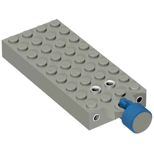 Electric Train 4.5V Automatic Pole Reverser Brick 4 x 9 with Magnet Holder and Small Blue Train Magnet (Light Gray)
