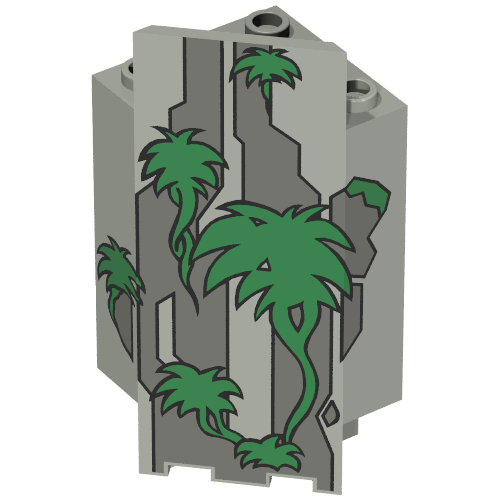 Panel 3 x 3 x 6 Corner Wall with Green Vines Print (Light Gray)