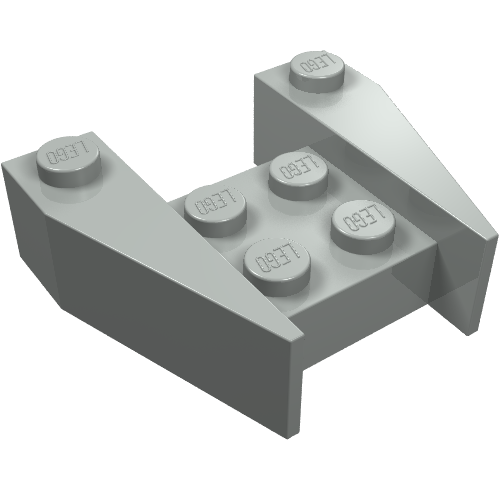 Brick Wedged 3 x 4 [No Stud Notches] (Light Gray)