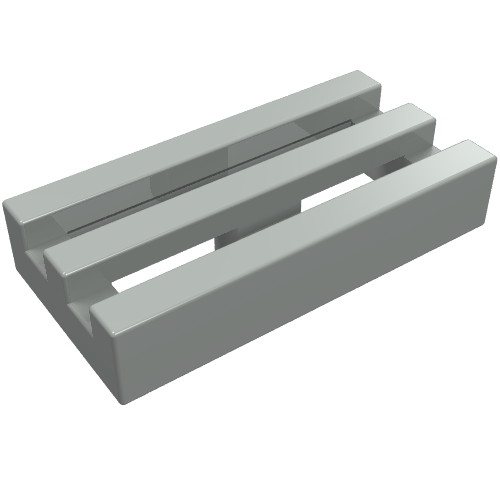 Tile Special 1 x 2 Grille without Bottom Groove (Light Gray)