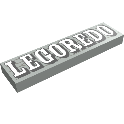 Tile 1 x 4 with 'LEGOREDO' Print (Light Gray)