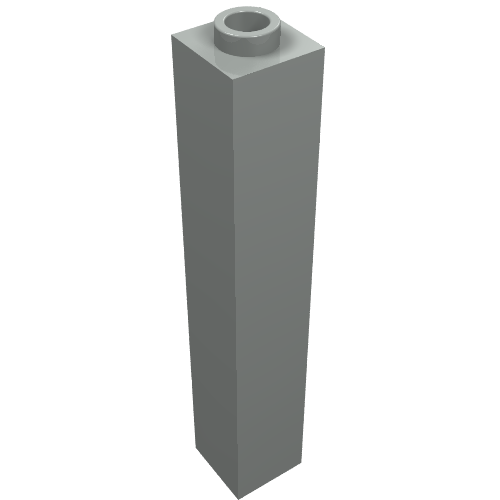 Brick 1 x 1 x 5 with Blocked Open or Hollow Stud (Light Gray)