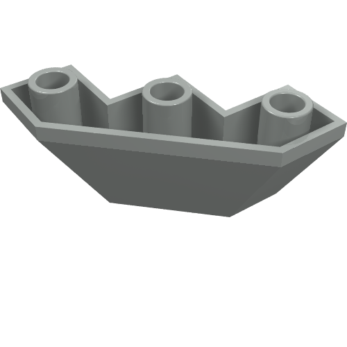 Brick Wedged, Sloped Inverted 3 x 3 x 2 Facet (Light Gray)