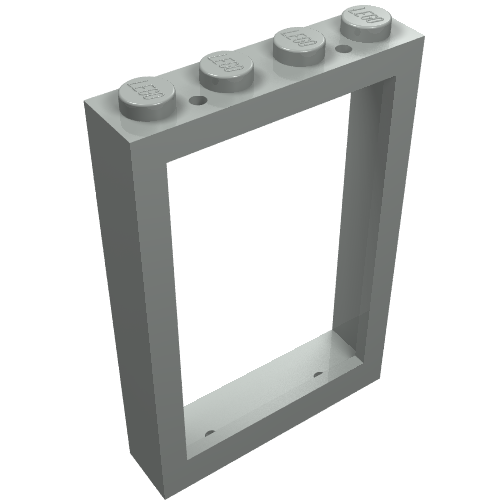 Window 1 x 4 x 5 with Solid Studs (Light Gray)