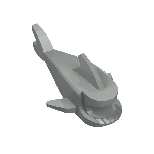 Animal Body Part, Shark Body, without Bottom Tube (Light Gray)