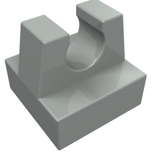 Tile Special 1 x 1 with Clip and Straight Tips (Light Gray)