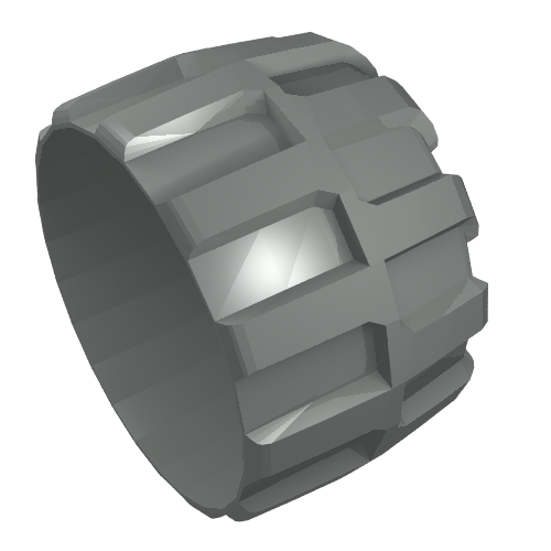 Wheel Hard Plastic Giant (71mm D. x 47mm) (Light Gray)