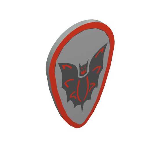 Shield Ovoid with Batlord Print (Light Gray)