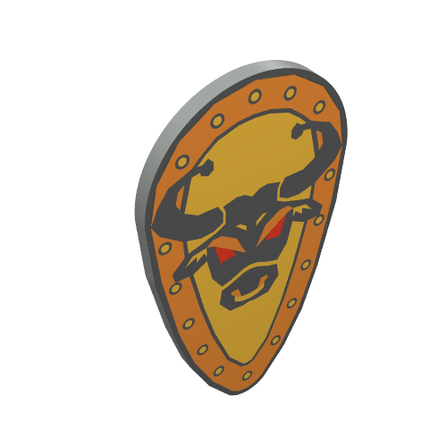 Shield Ovoid with Bull Head Print (Light Gray)