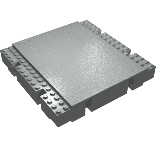 Baseplate Raised 16 x 16 x 2 1/3 Platform (Light Gray)