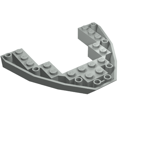 Brick Wedged, Sloped Inverted 8 x 10 x 1 Boat Bow (Light Gray)