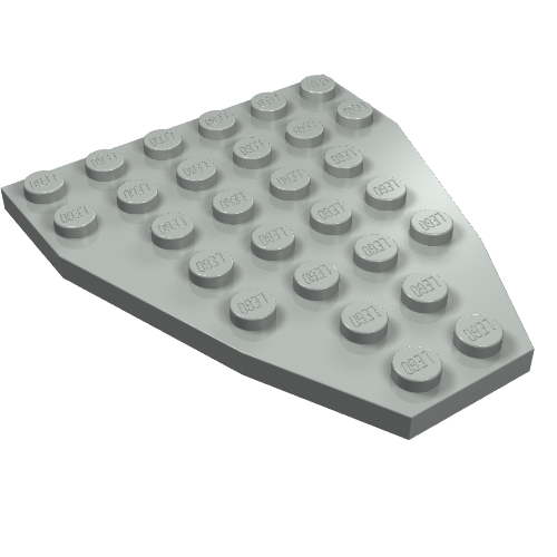 Wedge Plate 7 x 6 Boat Bow without Stud Notches (Light Gray)