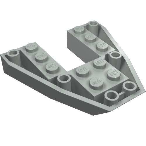 Brick Wedged, Sloped Inverted 6 x 6 x 1 Boat Bow (Light Gray)