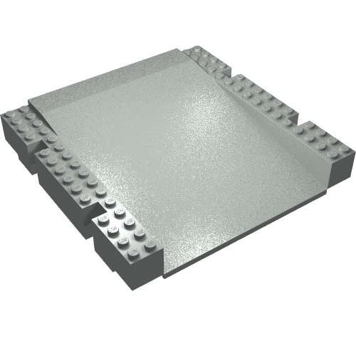 Baseplate Raised 16 x 16 x 2 1/3 Ramp (Light Gray)