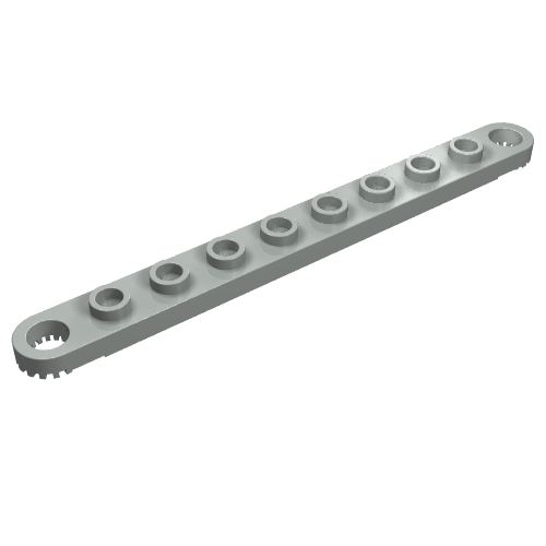 Technic Plate 1 x 10 with Toothed Ends (Light Gray)