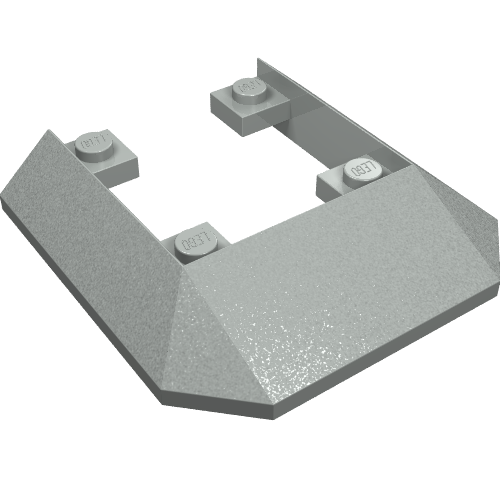 Brick Wedged, Sloped 45° 6 x 6 Double / 33° [Train Roof End] (Light Gray)