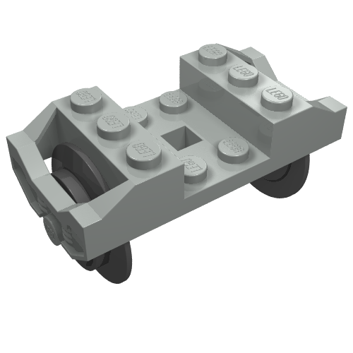 Wheel Holder, Train with Wheels [Complete Assembly] (Light Gray)