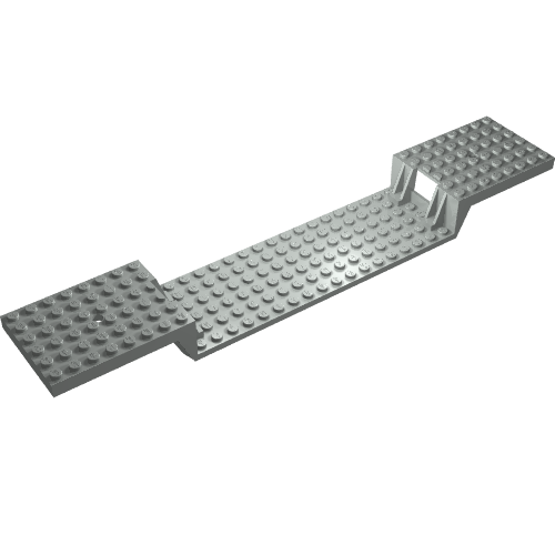 Vehicle Base, Train 6 x 34 Split-Level with Bottom Tubes (Light Gray)