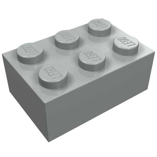 Brick 2 x 3 without Cross Supports (Light Gray)