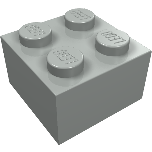 Brick 2 x 2 without Inside Ridges (Light Gray)