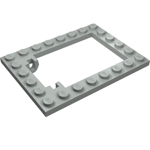 Plate Special 6 x 8 Trap Door Frame Horizontal (Light Gray)