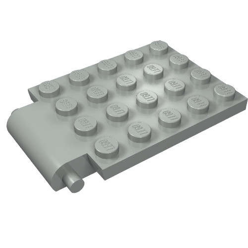Plate Special 4 x 6 x 2/3 with Trap Door Hinge (Light Gray)