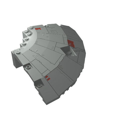 Panel 14 x 14 x 2.667 Quarter Saucer Millennium Falcon Print (Light Gray)