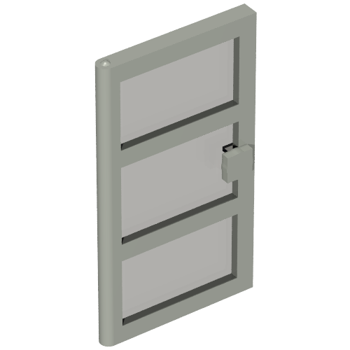 Door 1 x 4 x 6 with 3 Panes with Trans-Brown Glass (Light Gray)