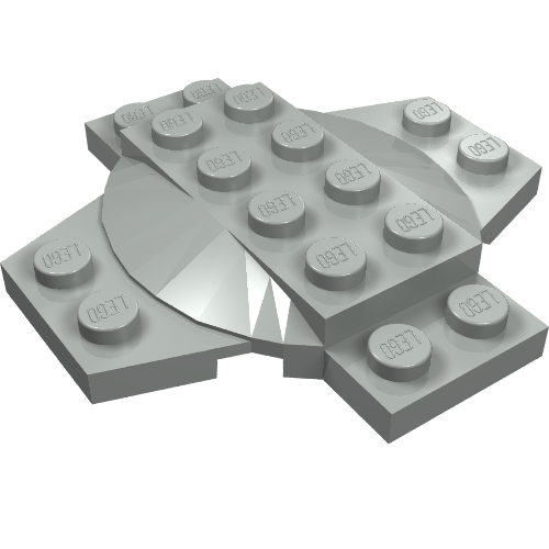 Plate Special 6 x 6 x 2/3 Cross with Dome (Light Gray)