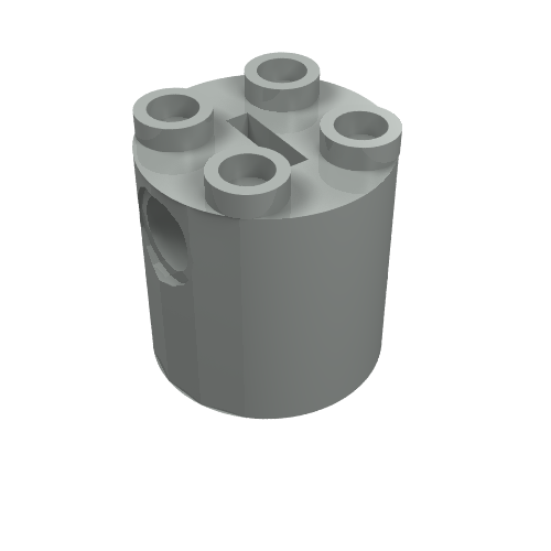 Brick Round 2 x 2 x 2 Robot Body, no Axle Holder (Light Gray)