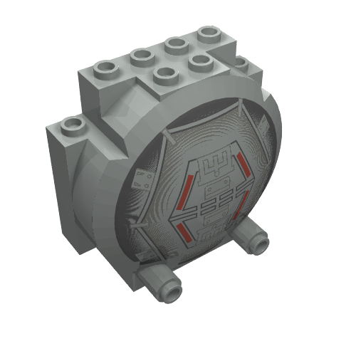 Windscreen 3 x 6 x 5 Bubble with Studs on Top with Millennium Falcon Print (Light Gray)