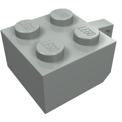 Hinge Brick 2 x 2 Locking with 1 Finger Vertical [No Axle Hole] (Light Gray)