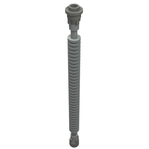 Flexible Ribbed Hose 8mm Ends 12L with Tabbed Dark Gray Ends (Light Gray)