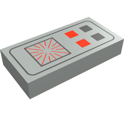 Tile 1 x 2 with Space Computer Print (Light Gray)