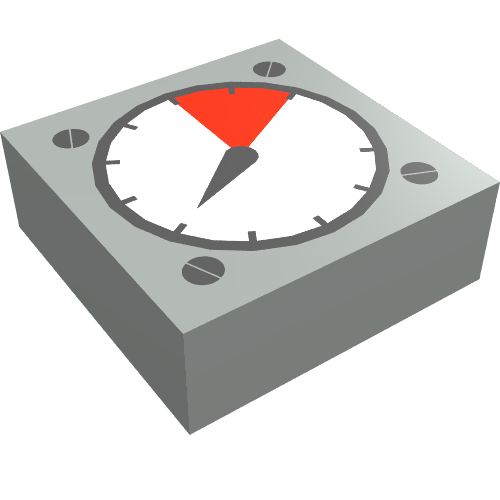 Tile 1 x 1 with White and Red Gauge Print (Light Gray)