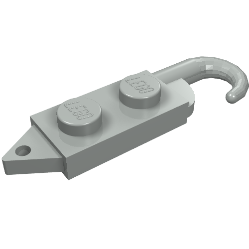 Hook, Plate 1 x 2 with Crane Hook Left (Light Gray)