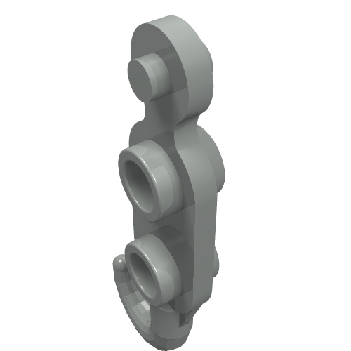 Hook, Tow Hook with 2 Studs on Both Sides (Light Gray)