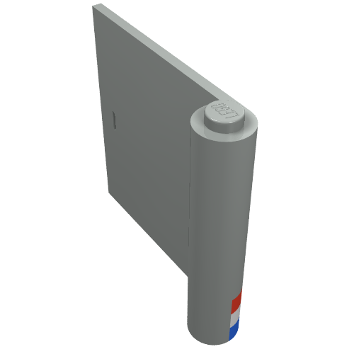 Door 1 x 5 x 4 Left with Red/White/Blue Stripe & Blue Train Logo Print (Light Gray)